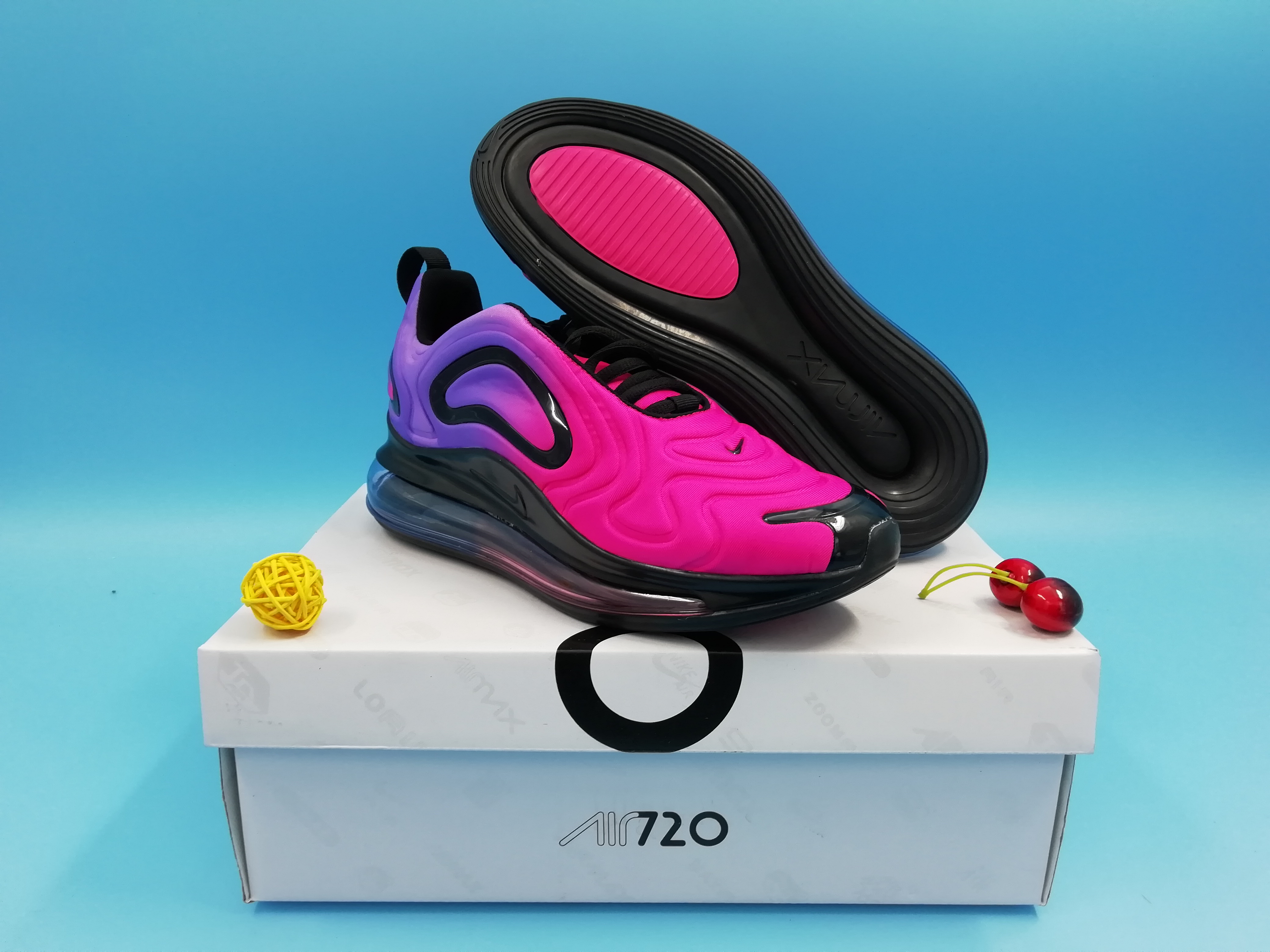Women Nike Air Max 720 Red Purple Black Shoes - Click Image to Close